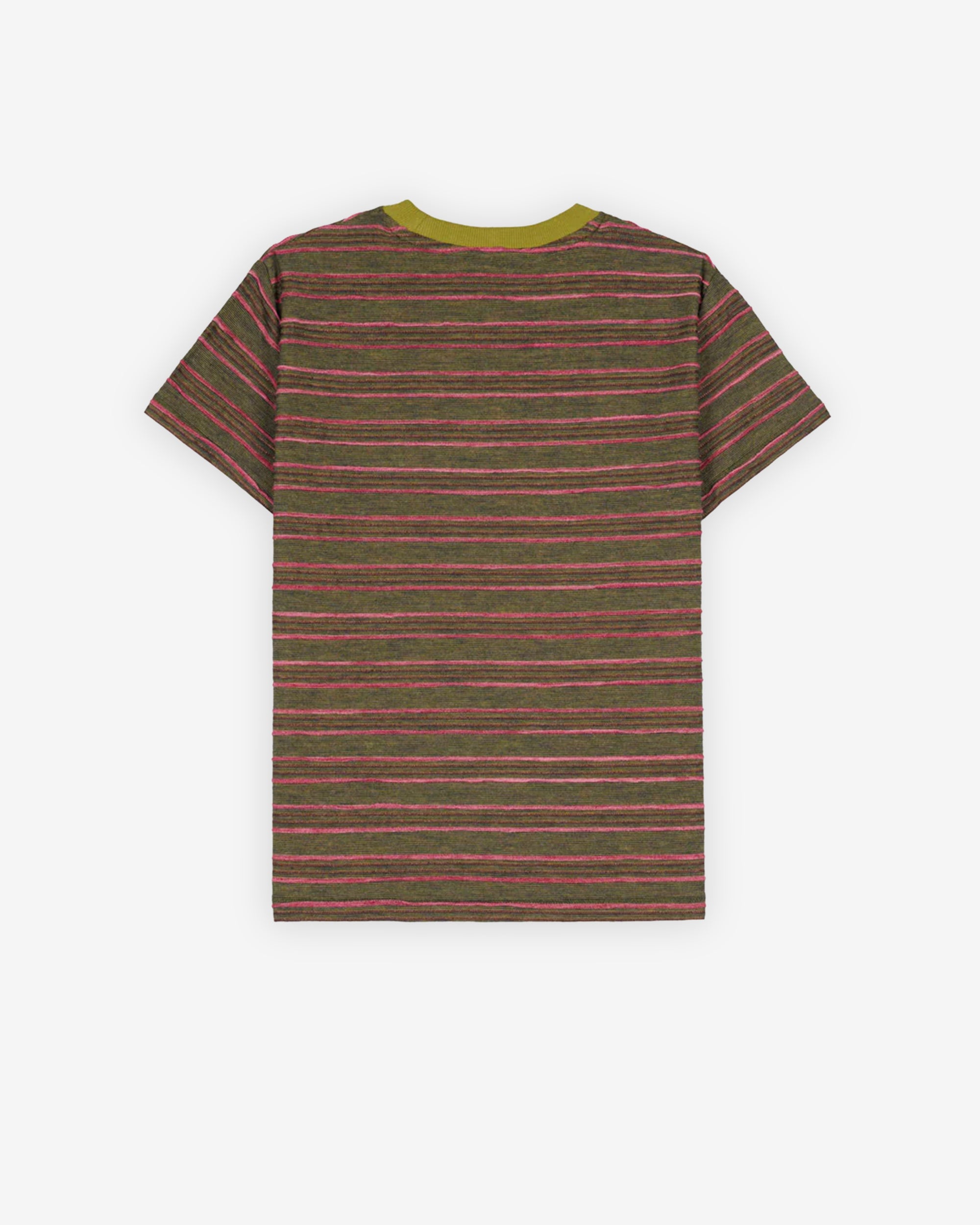 Brain Dead - Women's Pudu Stripe Baby T-Shirt - (Green Multi) view 2, Click to Zoom in