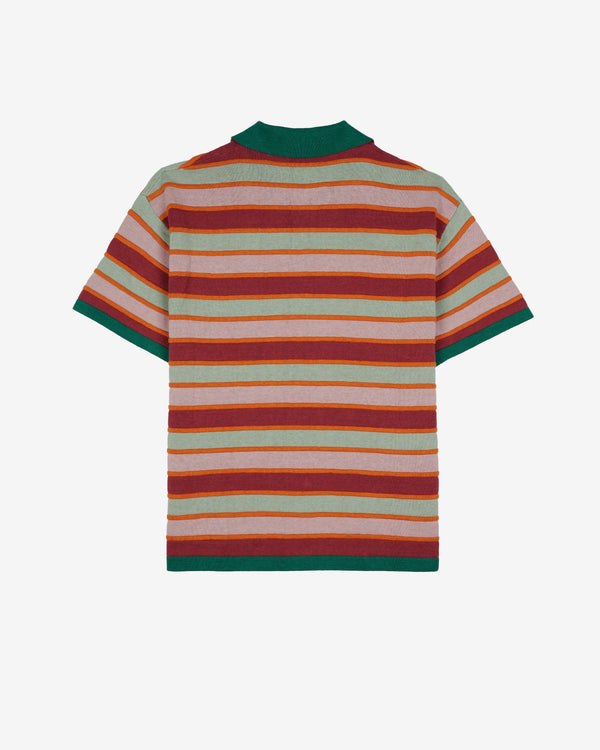 Brain Dead - Men's Lifted Stripe Half Zip Shirt - (Red Multi)