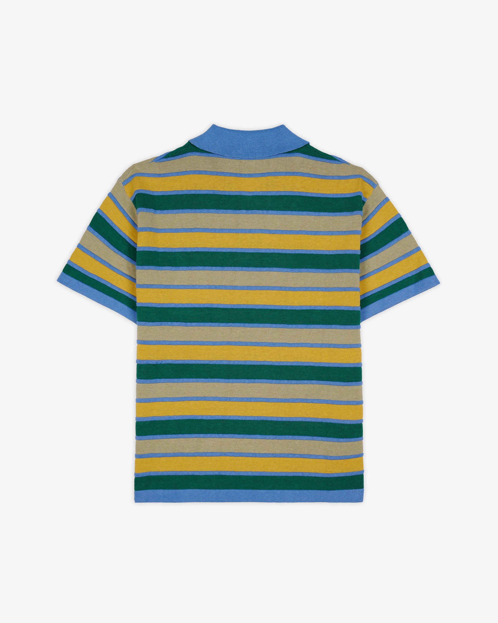Brain Dead - Men's Lifted Stripe Half Zip Shirt - (Yellow) view 2, Click to Zoom in
