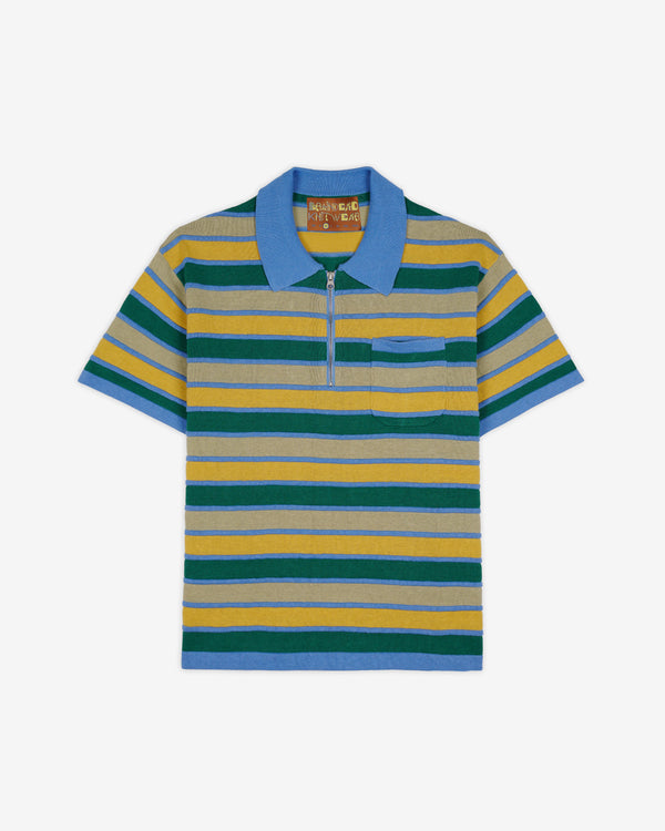 Brain Dead - Men's Lifted Stripe Half Zip Shirt - (Yellow)