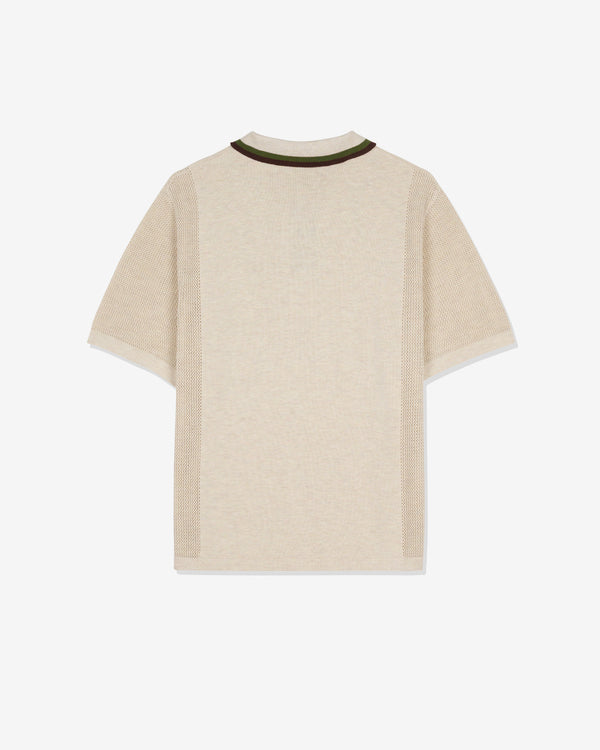 Brain Dead - Men's Logo Head Pointelle Polo - (Natural)