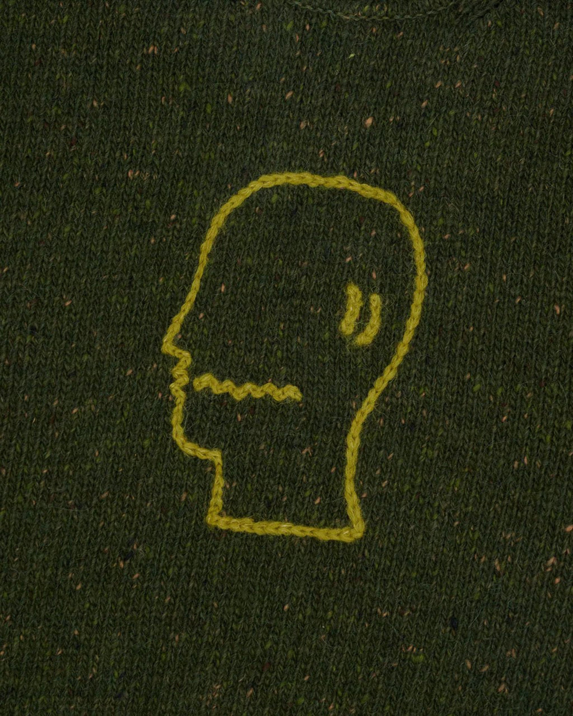Brain Dead - Men's Logo Alpaca Crewneck Sweater - (Forest Green) view 3, Click to Zoom in