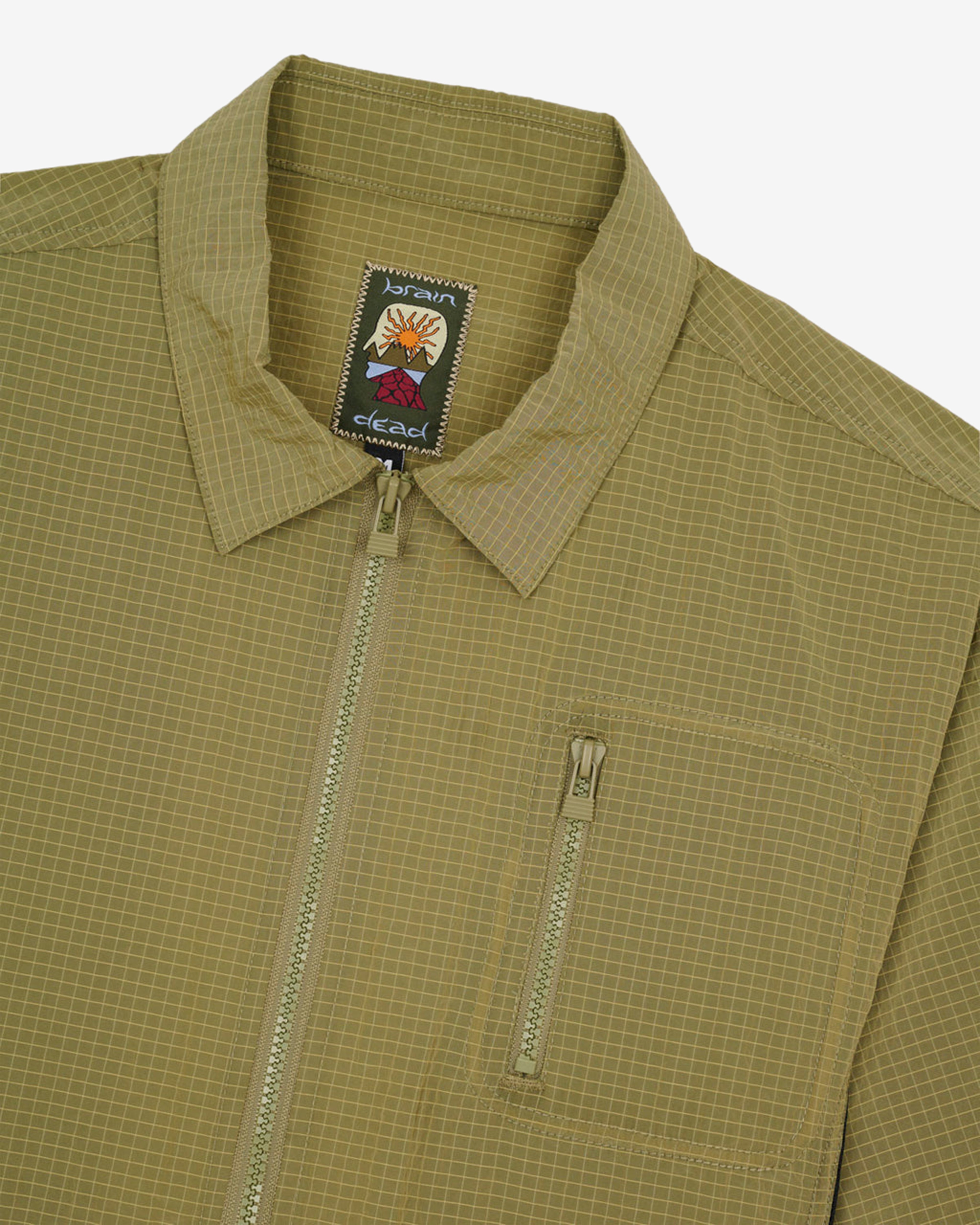 ブレインデッド('92ニュージーランド) Brain Dead: Men's Equipment Hitting Shirt (Dusky Green