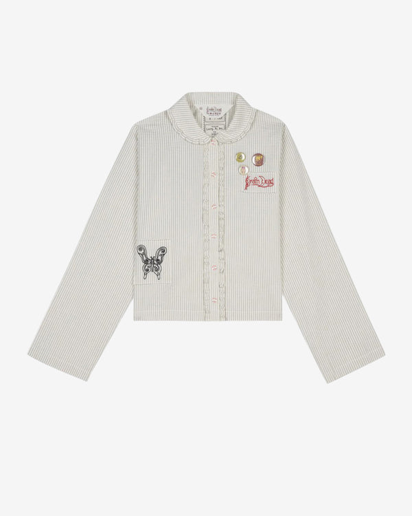 Brain Dead - Men's Bad Apple Button Up Shirt - (Natural)