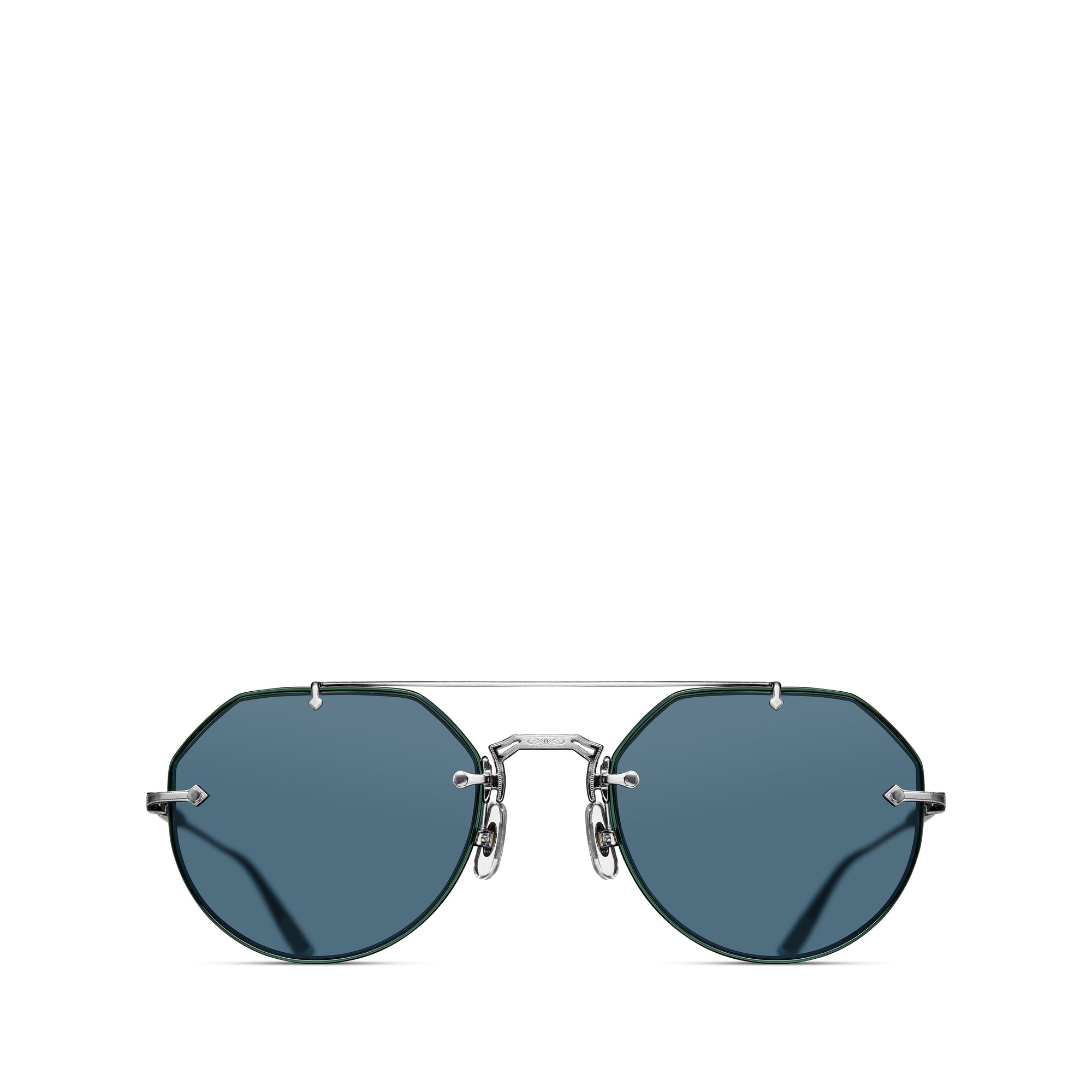 Matsuda - M3121 Blue Grey Sunglasses - (Green/Silver) view 1