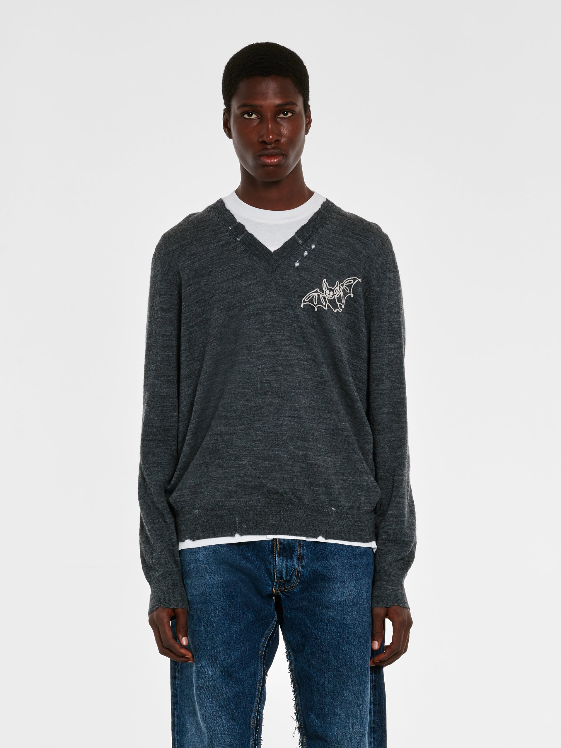 Maison Margiela - V-Neck Sweater - (Grey)