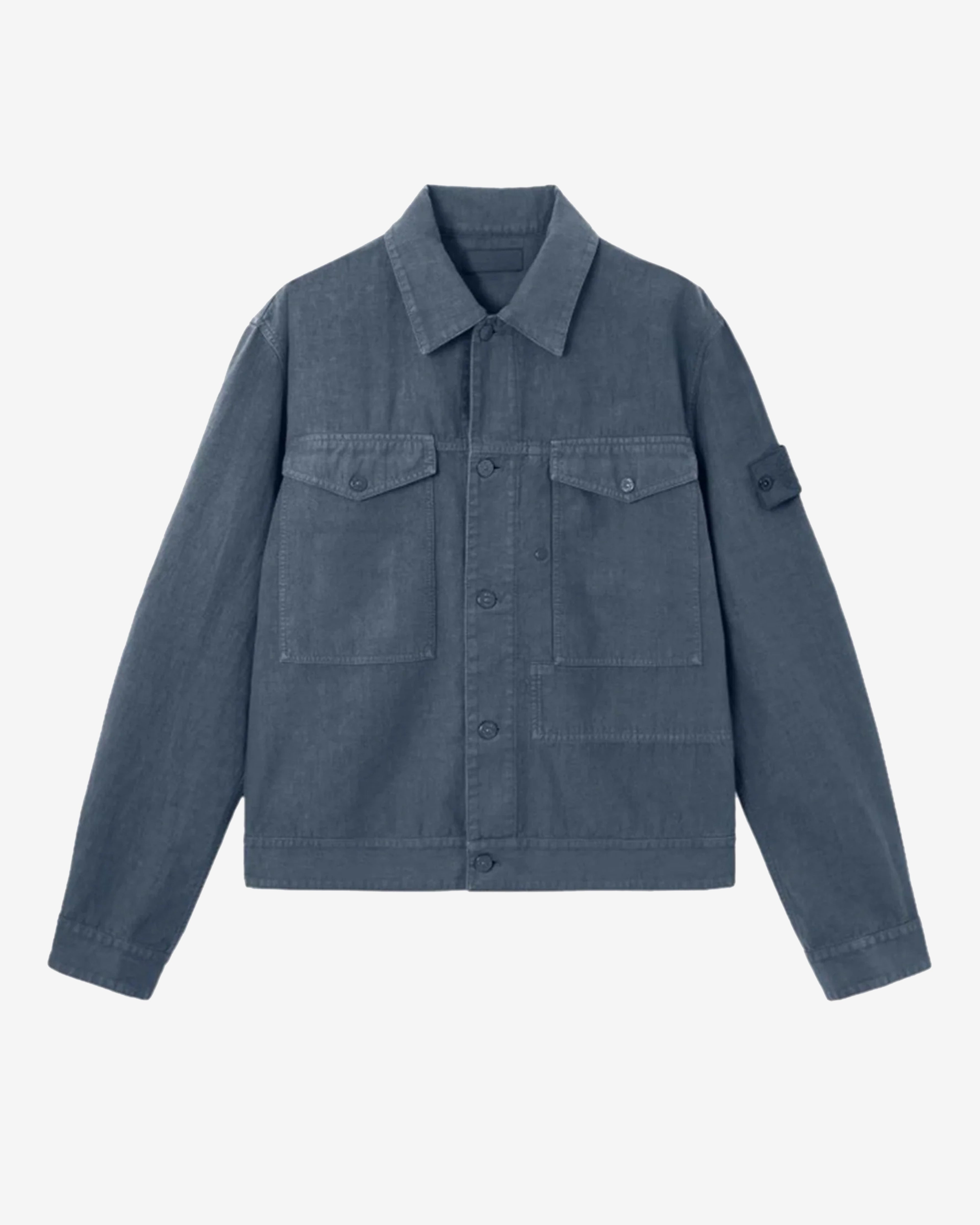 Stone Island: Men's Bonded Linen-TC_S.I. Ghost (Slate Blue