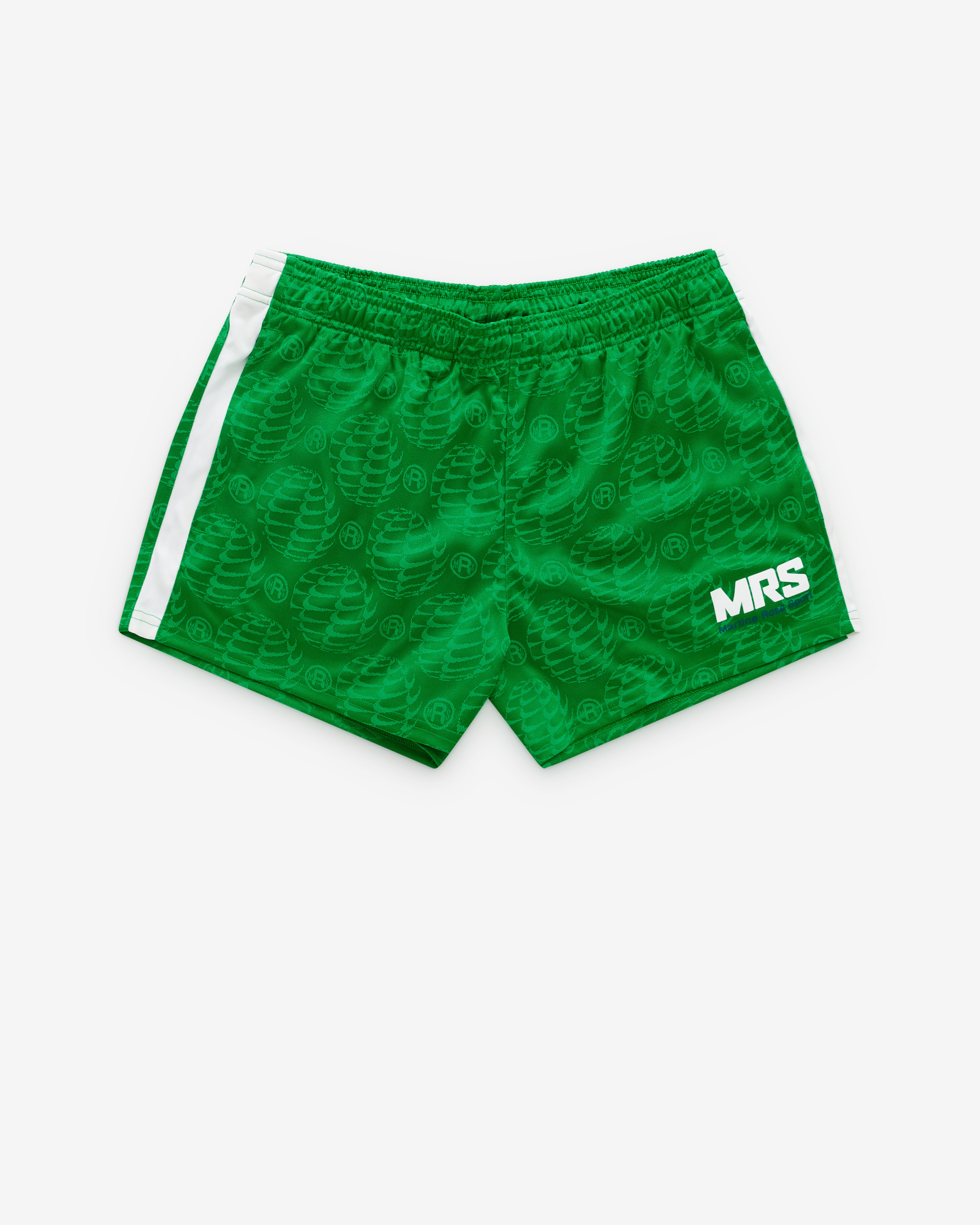 Nike: Men's Martine Rose Football Shorts (Lucky Green) | DSMNY E-SHOP