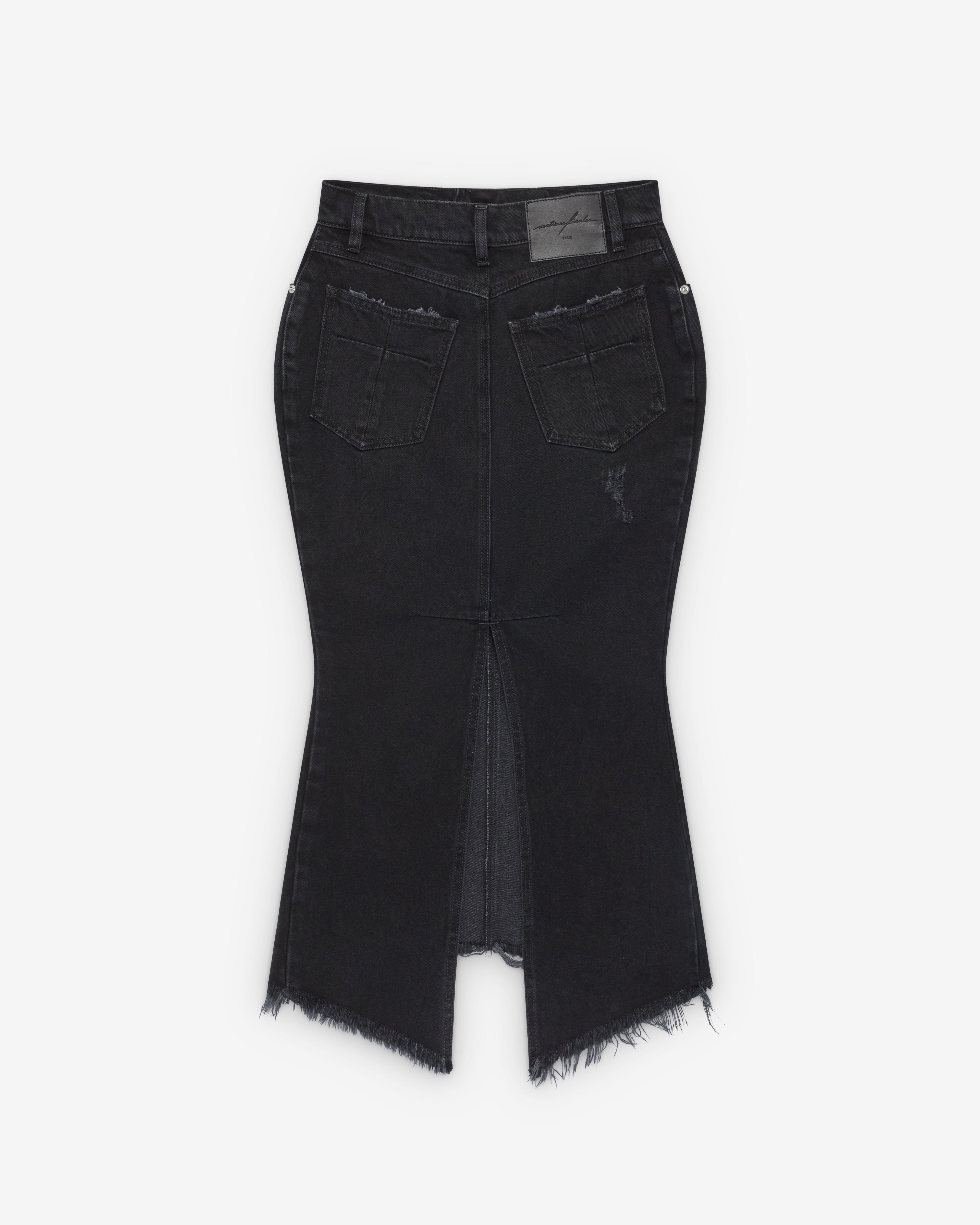Matières Fécales: Women's Mikaela Denim Skirt (Black) | DSMNY E-SHOP