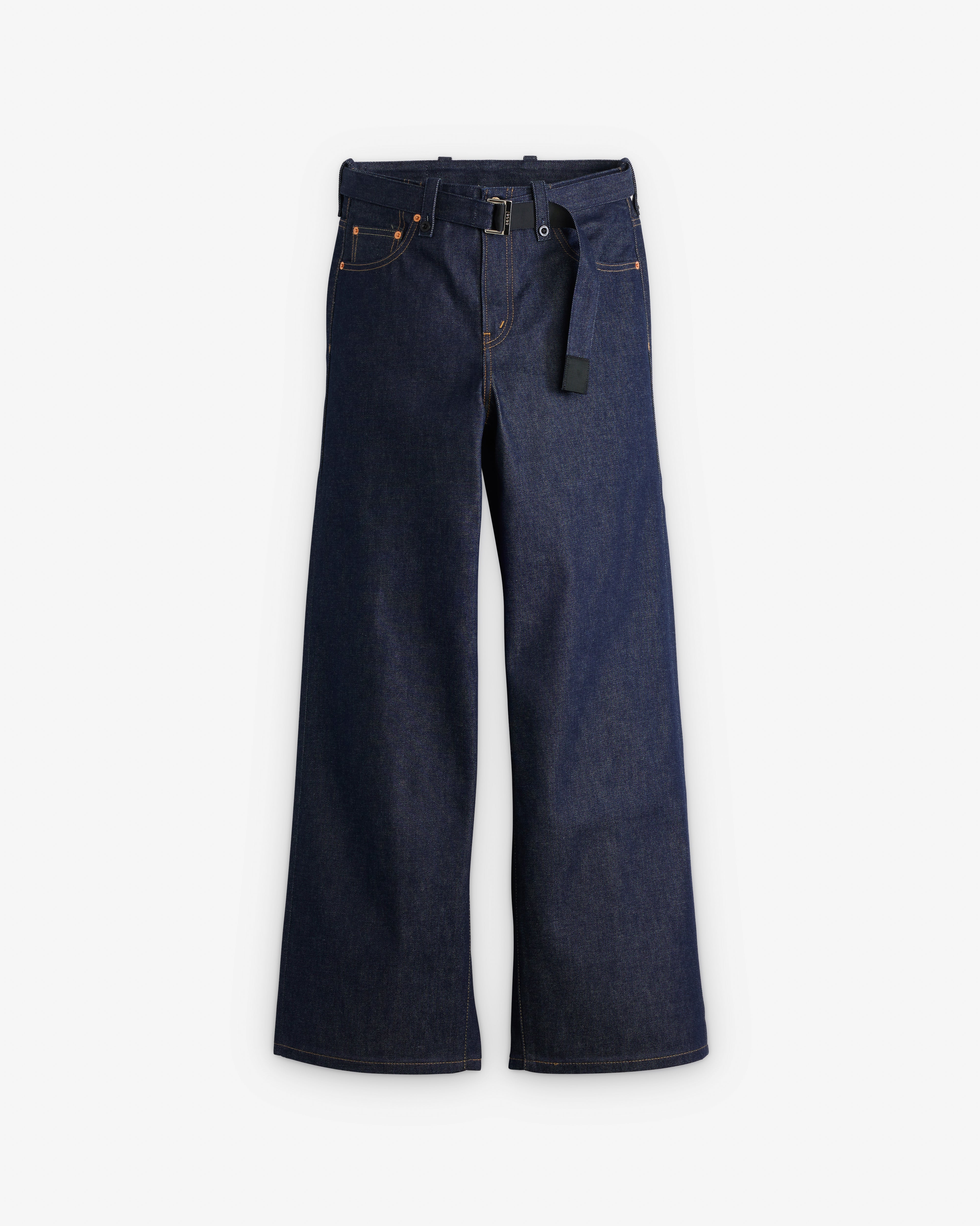 Sacai: Levi's Belted Wide Pants (Rigid Indigo) | DSMNY E-SHOP