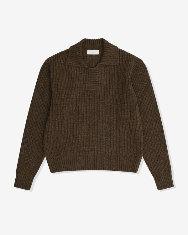 Mfpen - Men's Collar Sweater - (Dark Brown)