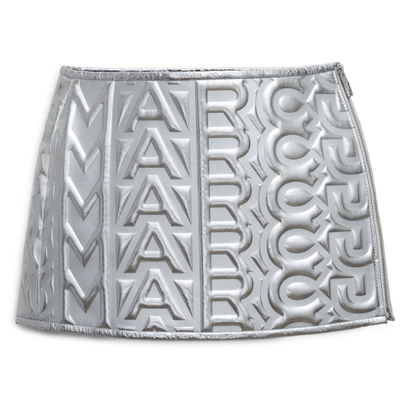 Marc Jacobs - The Puffy Leather Mini Skirt - (Silver)