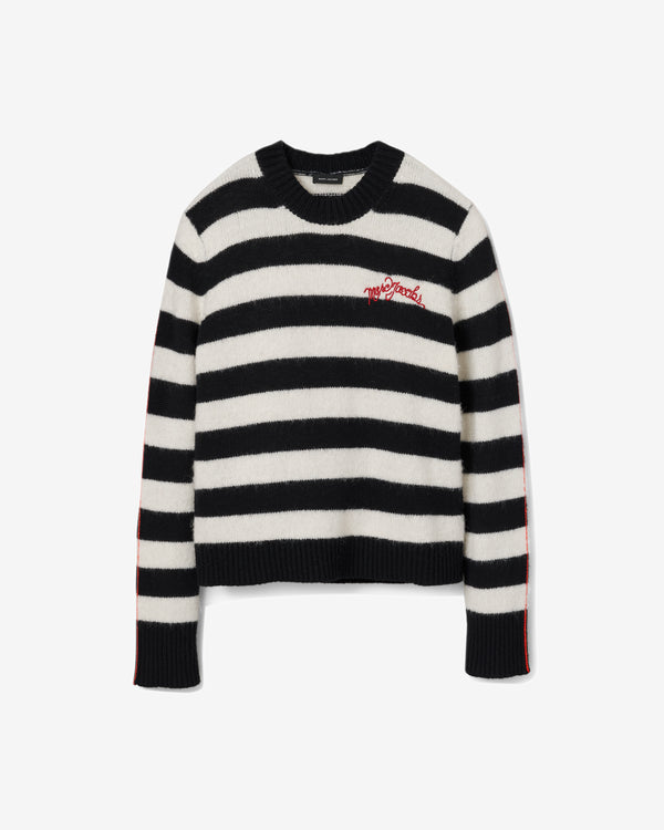 Marc Jacobs - Women's The Striped Brushed Logo Sweater - (Black/White)