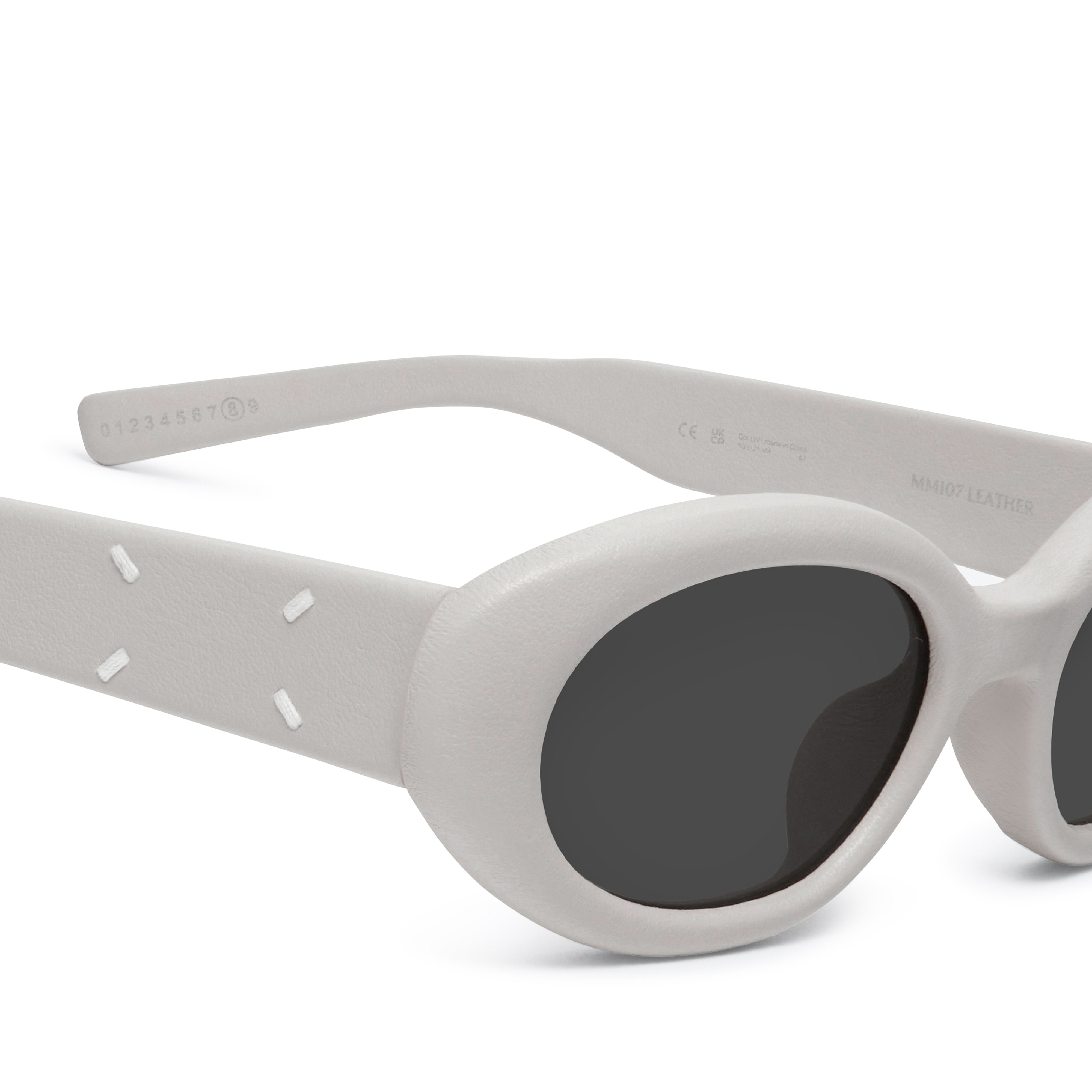 Maison Margiela x Gentle Monster: MM107 Leather-LIV1 Sunglasses (White) |  DSMNY E-SHOP