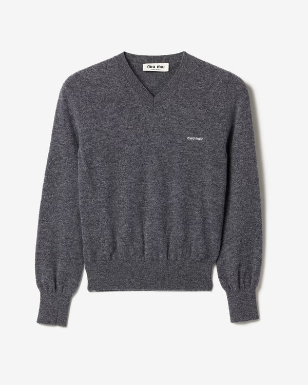 Miu Miu - Men's V-Neck Wool Cardigan - (Slate Gray)