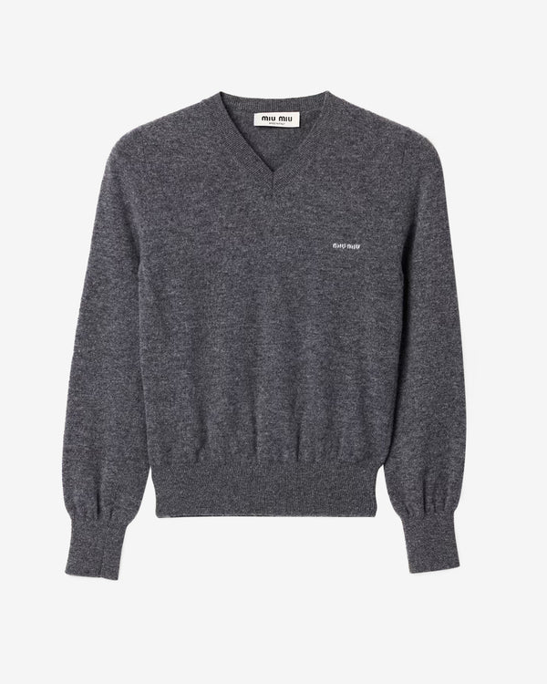 Miu Miu - Men's V-Neck Wool Cardigan - (Slate Gray)