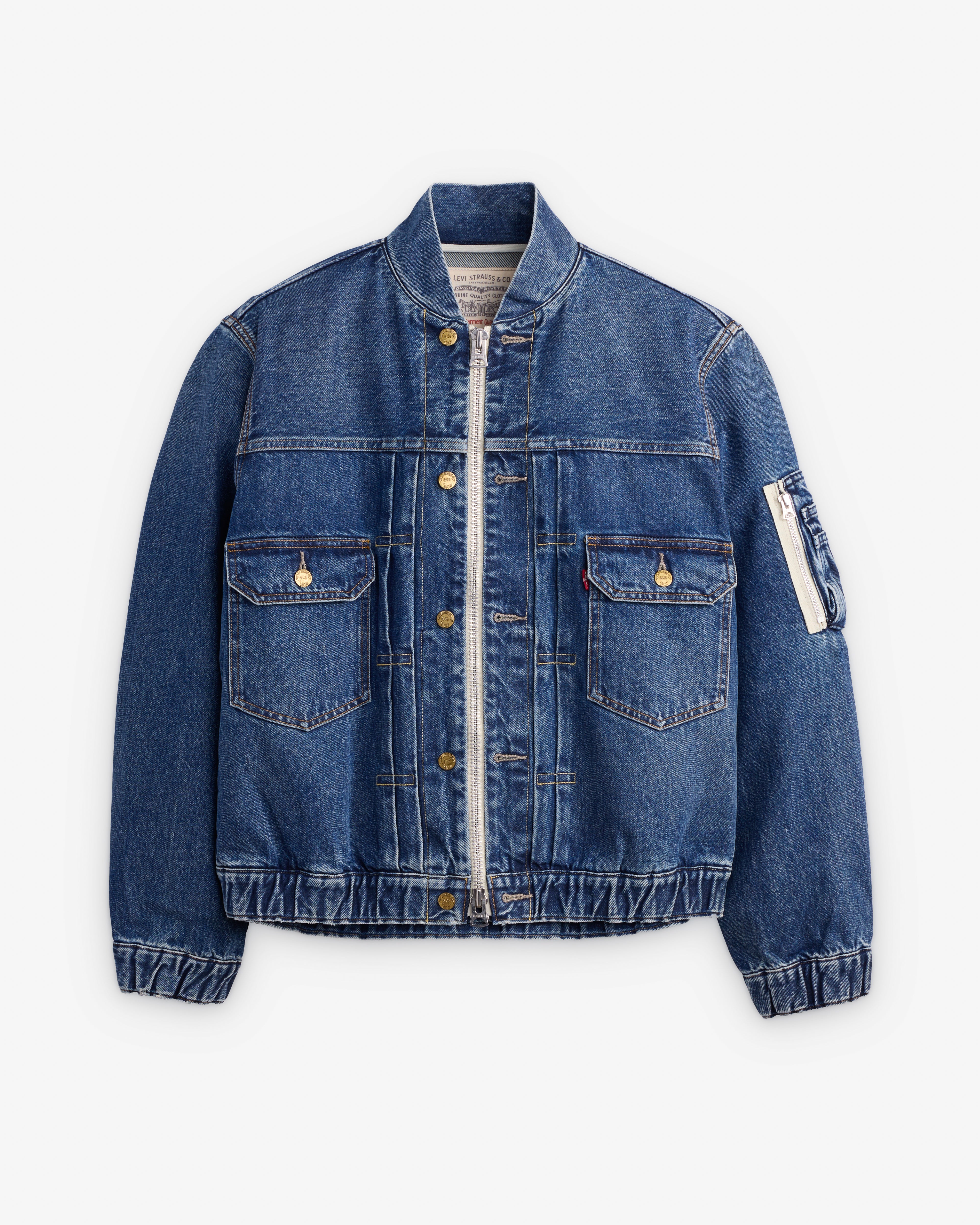 Sacai: Men's Levi's Blouson Jacket (Washed Indigo) | DSMNY E-SHOP