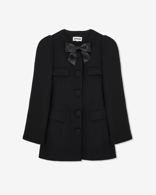 Shushu Tong - Women's Waist-Cinched Round Collar Jacket - (Black)