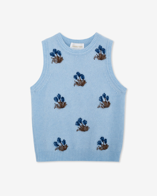 Shushu Tong - Women's Embroidered Knit Vest - Blue