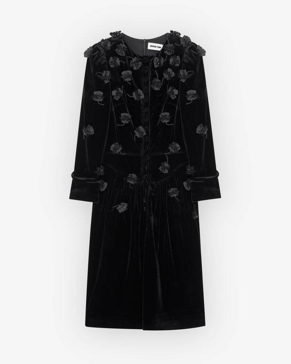 SHUSHU/TONG - Women's Round Neck Fitted Dress - (Black)