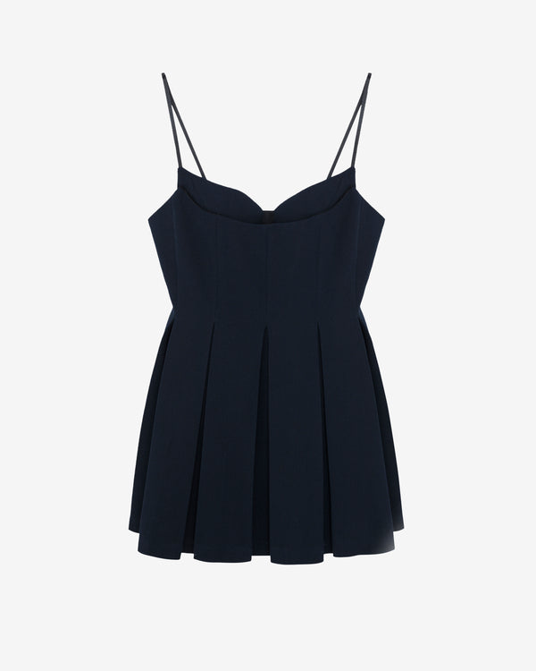 SHUSHU/TONG - Women's Pleated Camisole Dress - (Navy Blue)