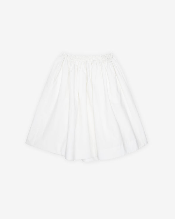 SHUSHU/TONG - Women's Hand-Sewn Floral Waist Long Skirt - (White)