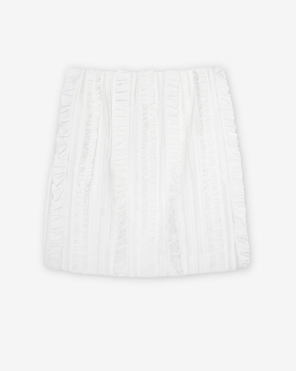 SHUSHU/TONG - Women's Smocked Short Skirt - (White)