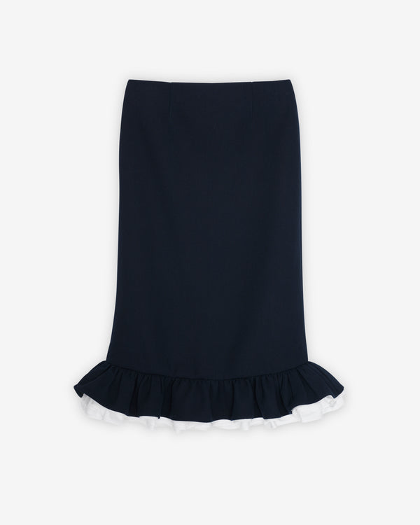 SHUSHU/TONG - Women's Bud Frap Skirt - (Navy Blue)