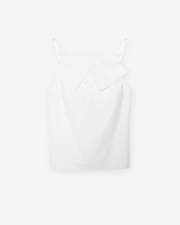 SHUSHU/TONG - Women's Fan-Shaped Turn-Down Collar Cami - (White)