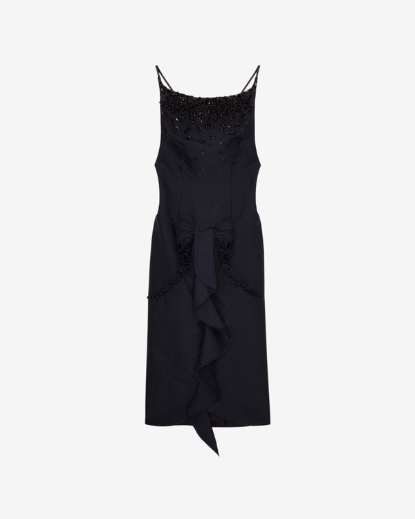 ShuShu/Tong - Women's Ruffled Trim Long Gown - (Navy)