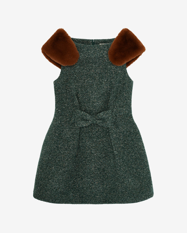 ShuShu/Tong - Women's Bow Pucker Waist Dress - (Sage)