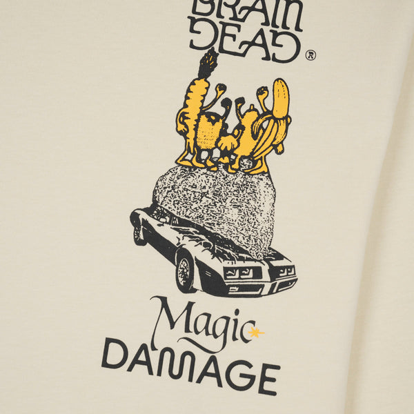 Brain Dead - Men's Magic Damage LS T-Shirt - (Ivory)