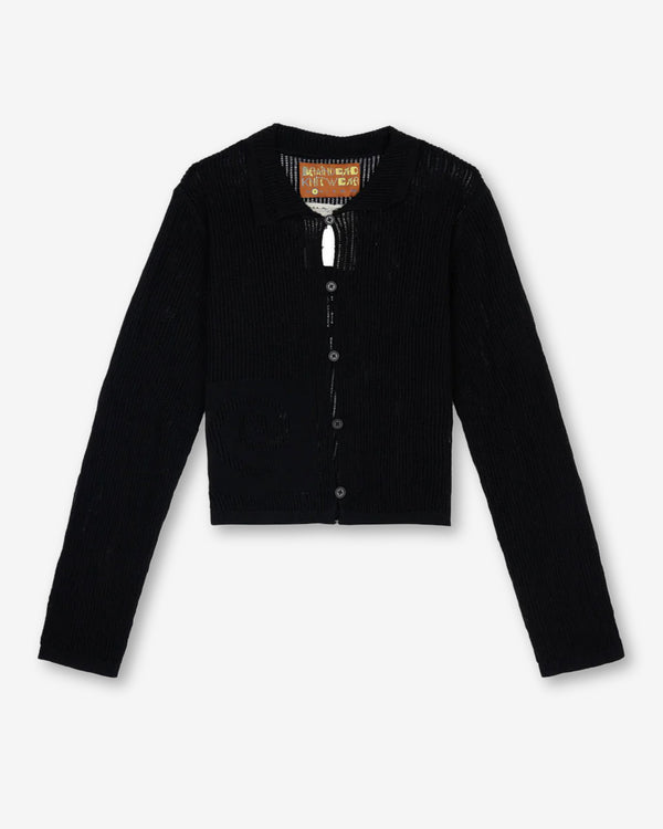 Brain Dead - Women's Mesh Knit Spiral Cardigan - (Black)