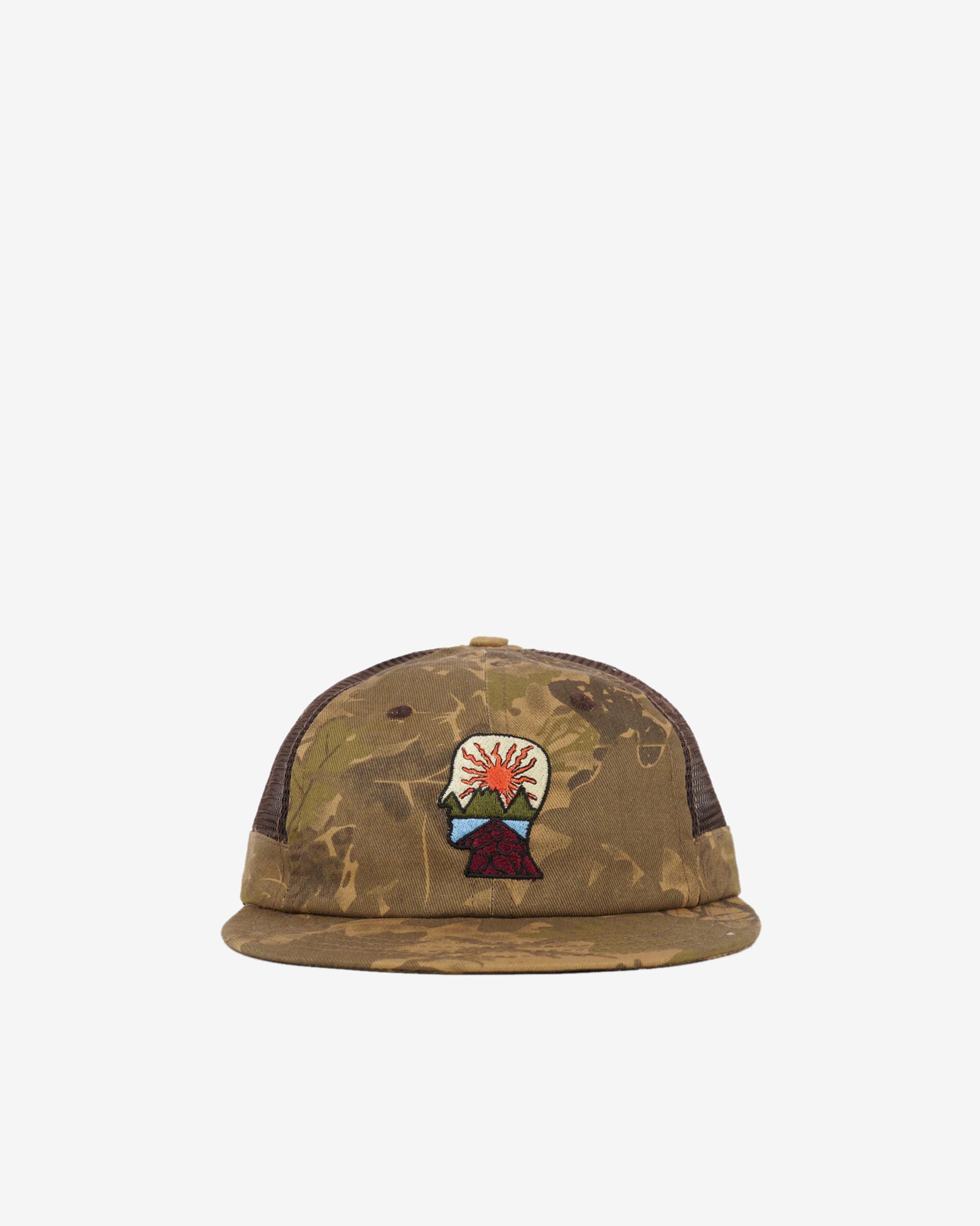 Brain Dead - Men's Mesh Panel Logohead Hat - (Leaf Camo) view 1, Click to Zoom in