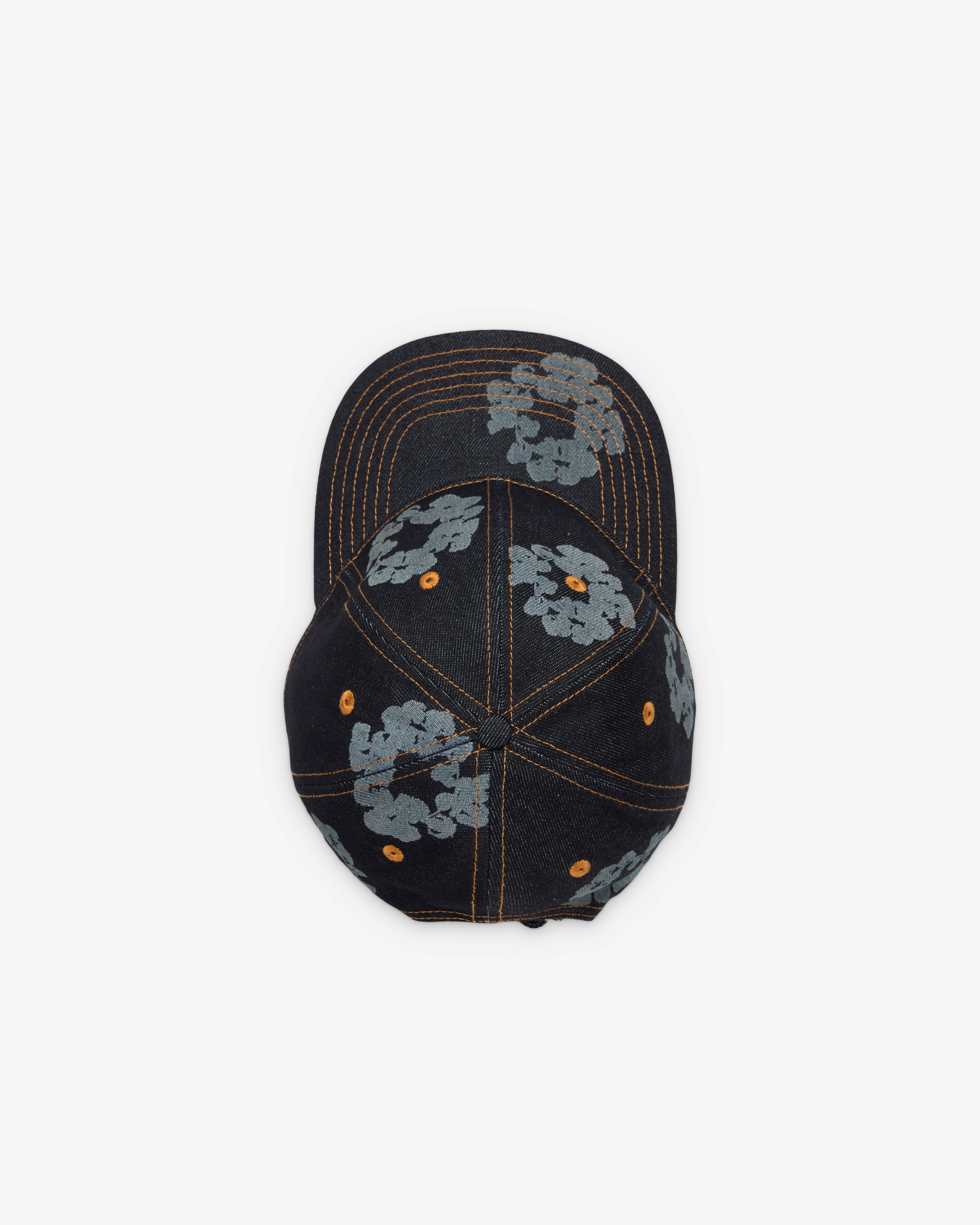 Denim Tears: Men's Mono Cotton Wreath Raw Denim Cap (Indigo Wash