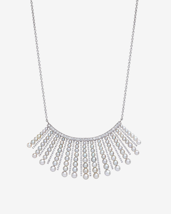 Mindi Mond - Women's Diamond Pearl Spoke Necklace - (White Gold)