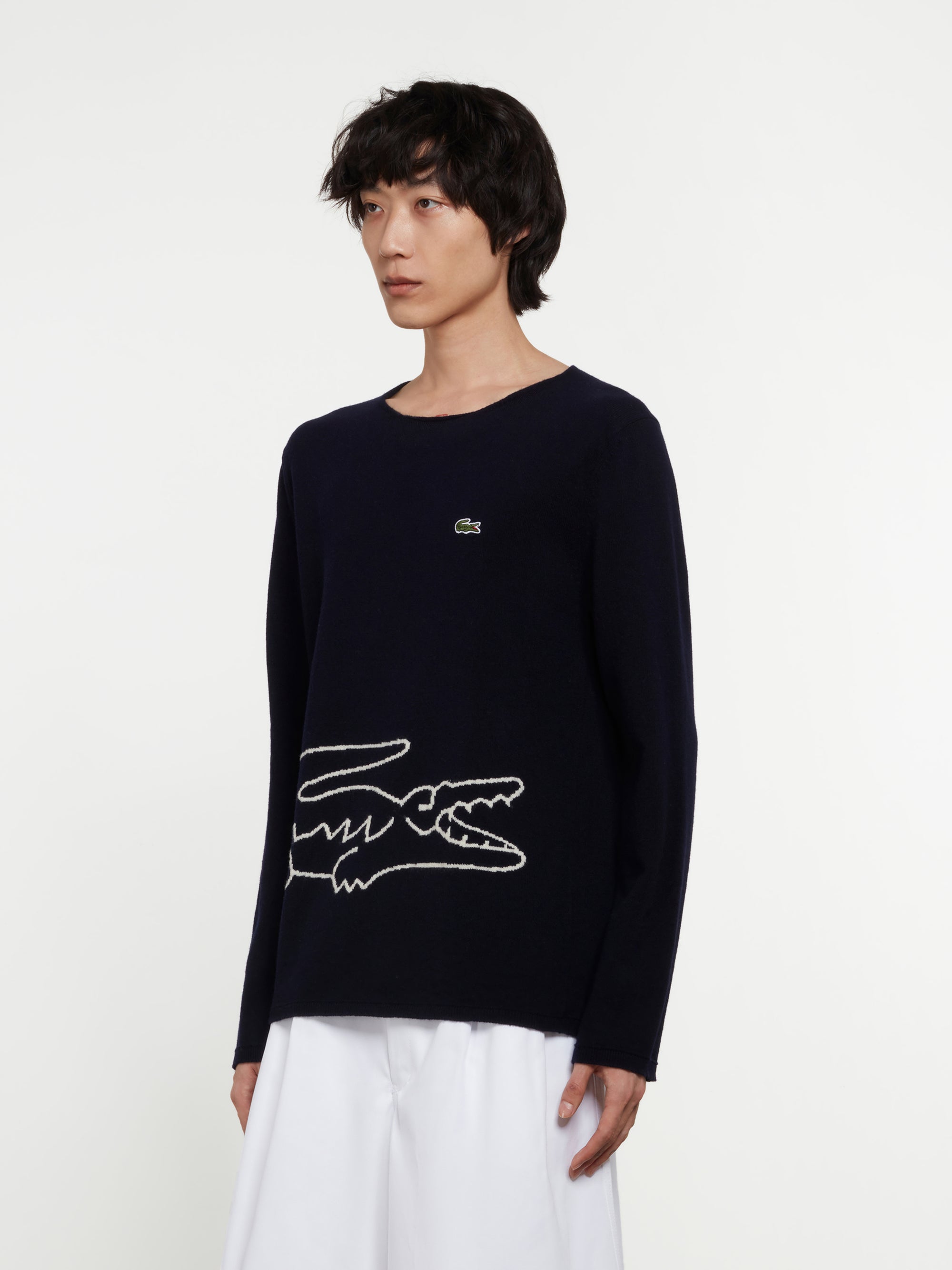 CDG Shirt - Lacoste Men's Knit Sweater - (Black) view 2