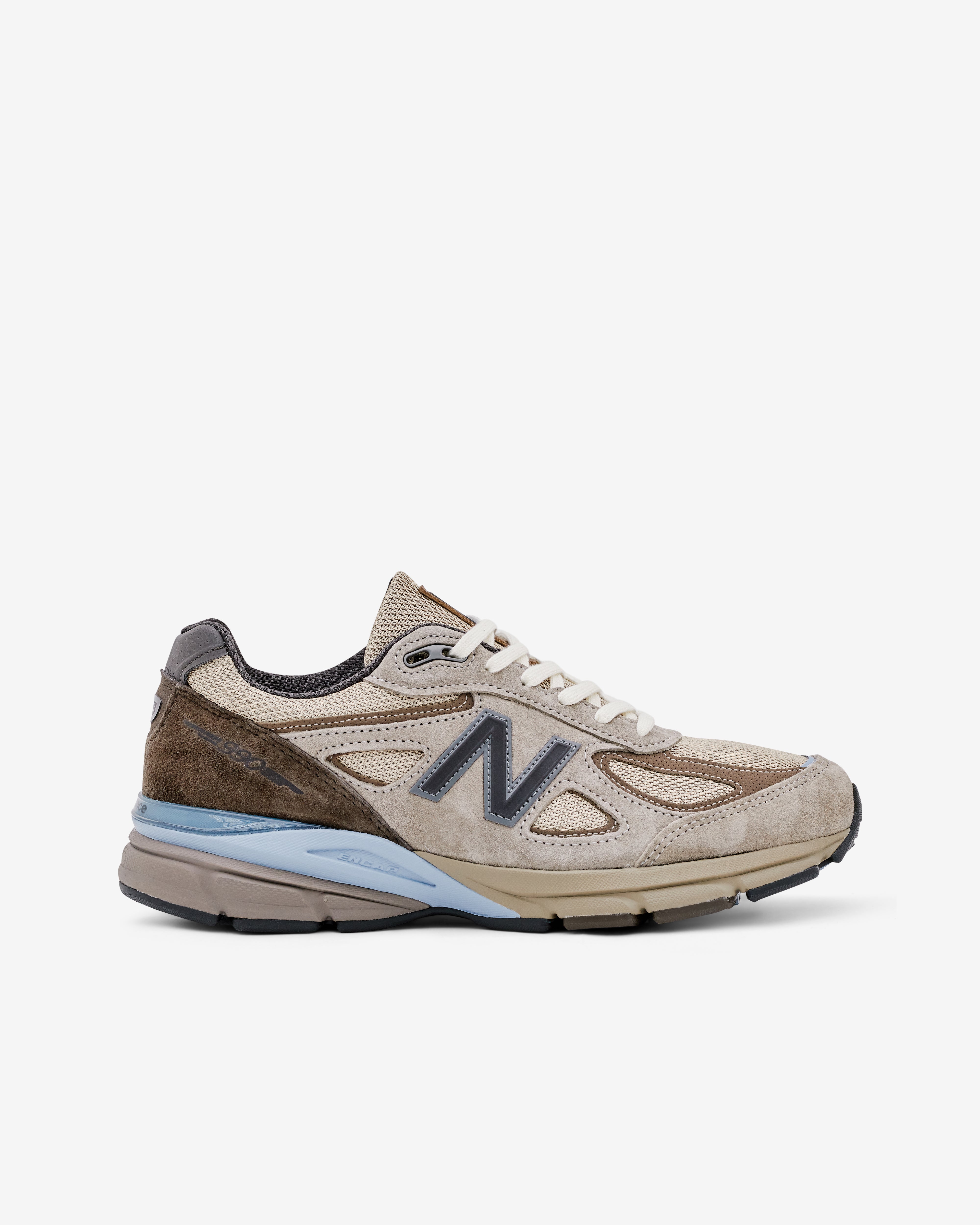 New Balance: Auralee 990V4 Sneakers (Brown) | DSMNY E-SHOP