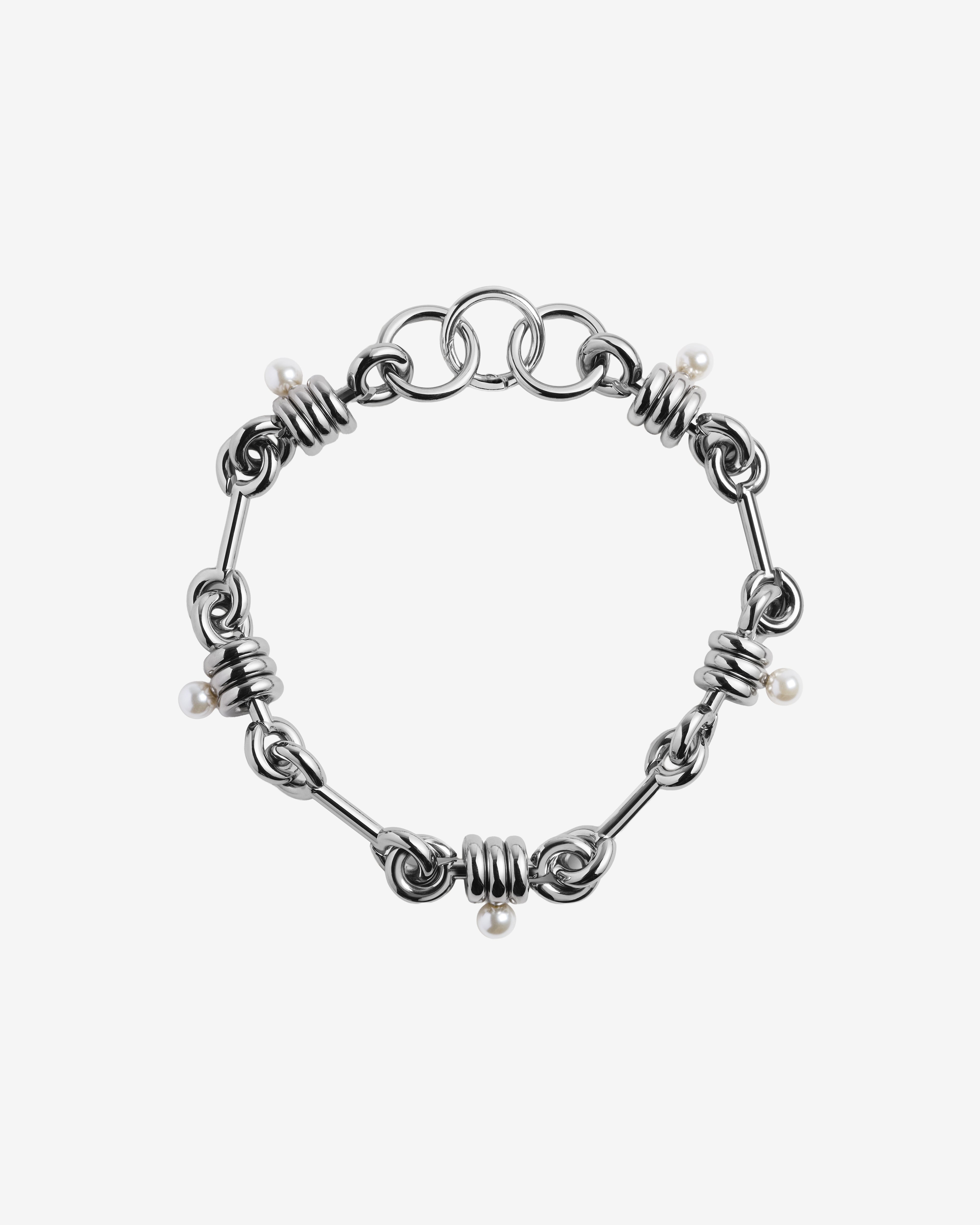 Simone Rocha: Women's Pearl Chain Necklace (Palladium) | DSMNY E-SHOP