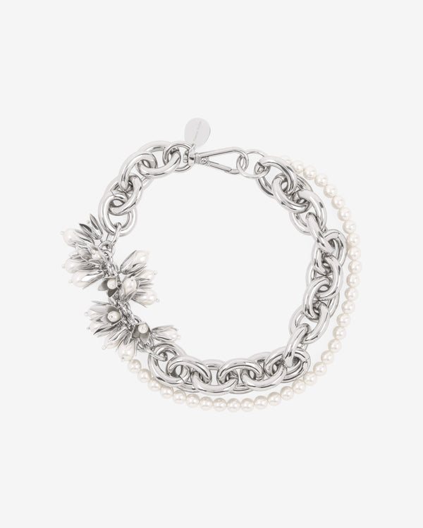 Simone Rocha - Women's Encased Pearl Flower Cluster Chain Necklace - (Pearl/Rhinestone)