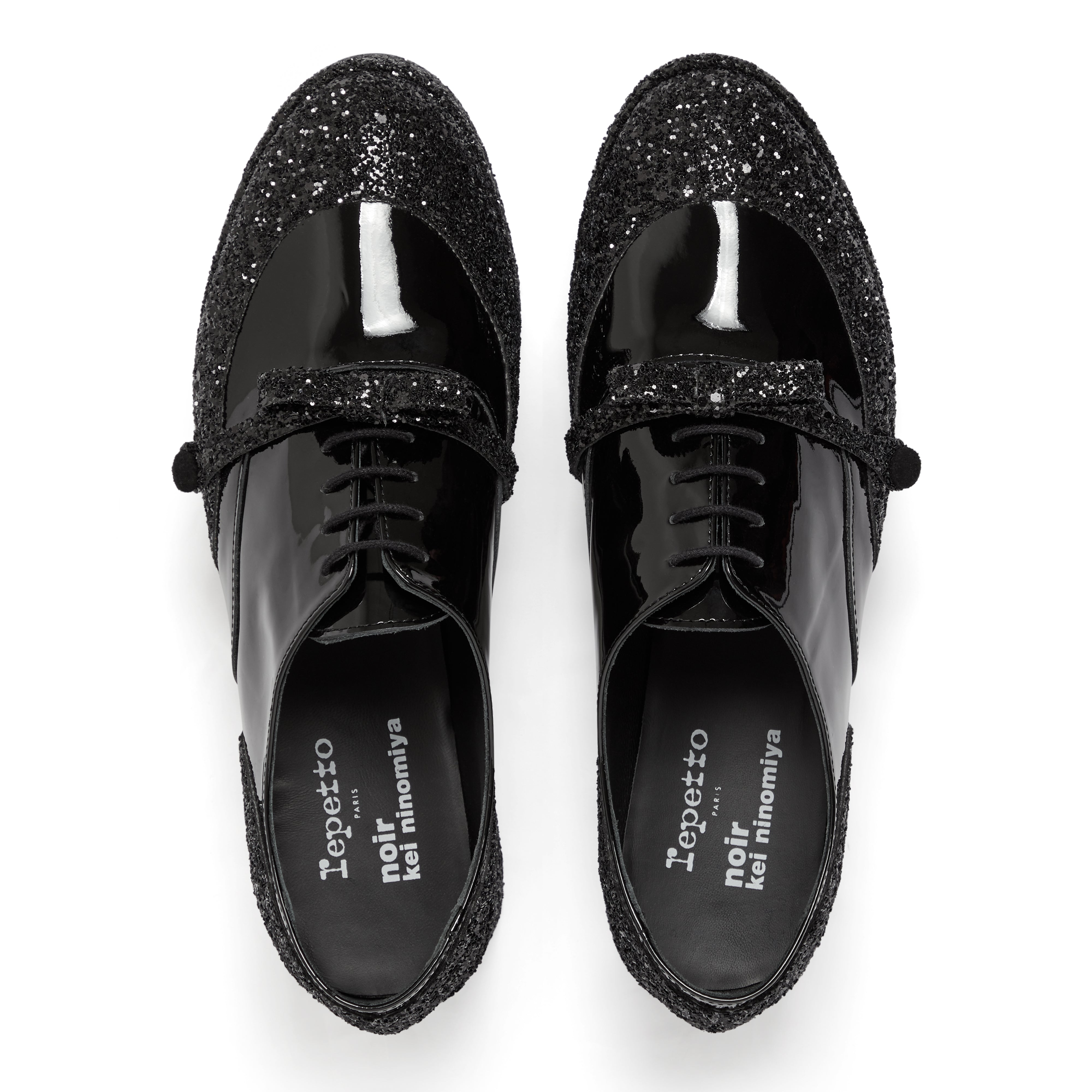 Noir Kei Ninomiya - Repetto Glitter Platform Mary Janes - (Black/Black)