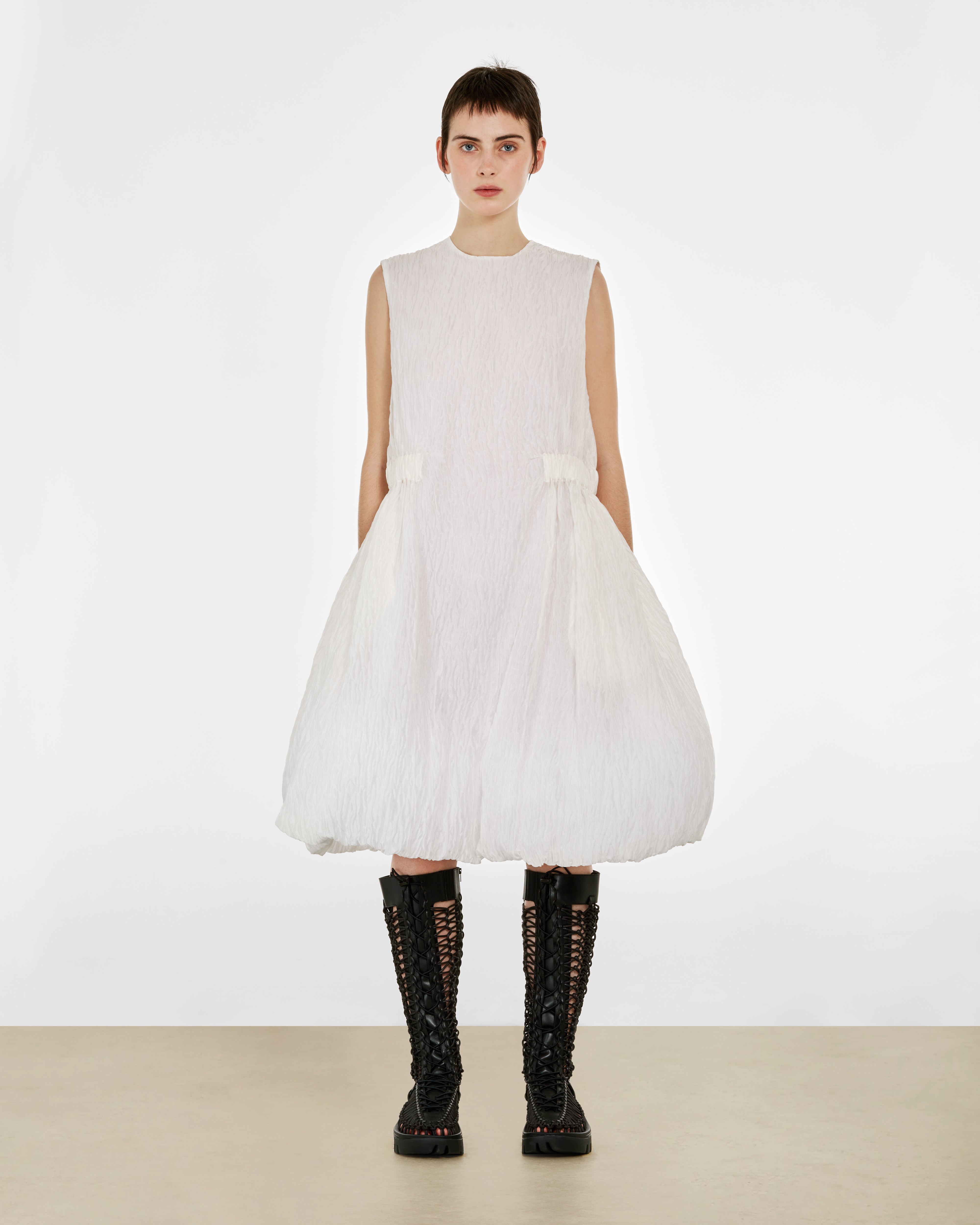 Noir Kei Ninomiya - Women's Jacquard Voluminous Dress - (White)