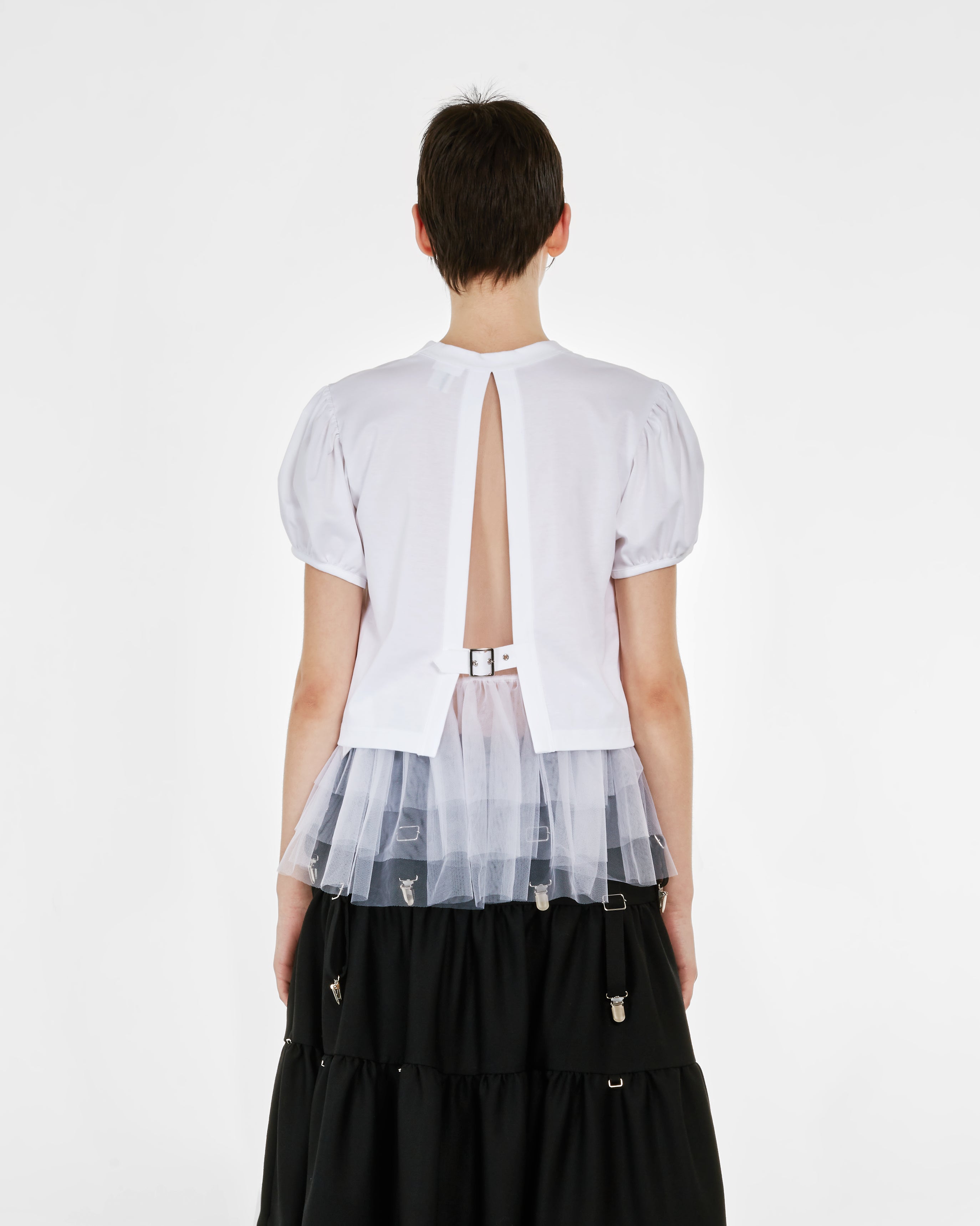 Noir Kei Ninomiya - Women's Tulle Layered T-Shirt - (White)