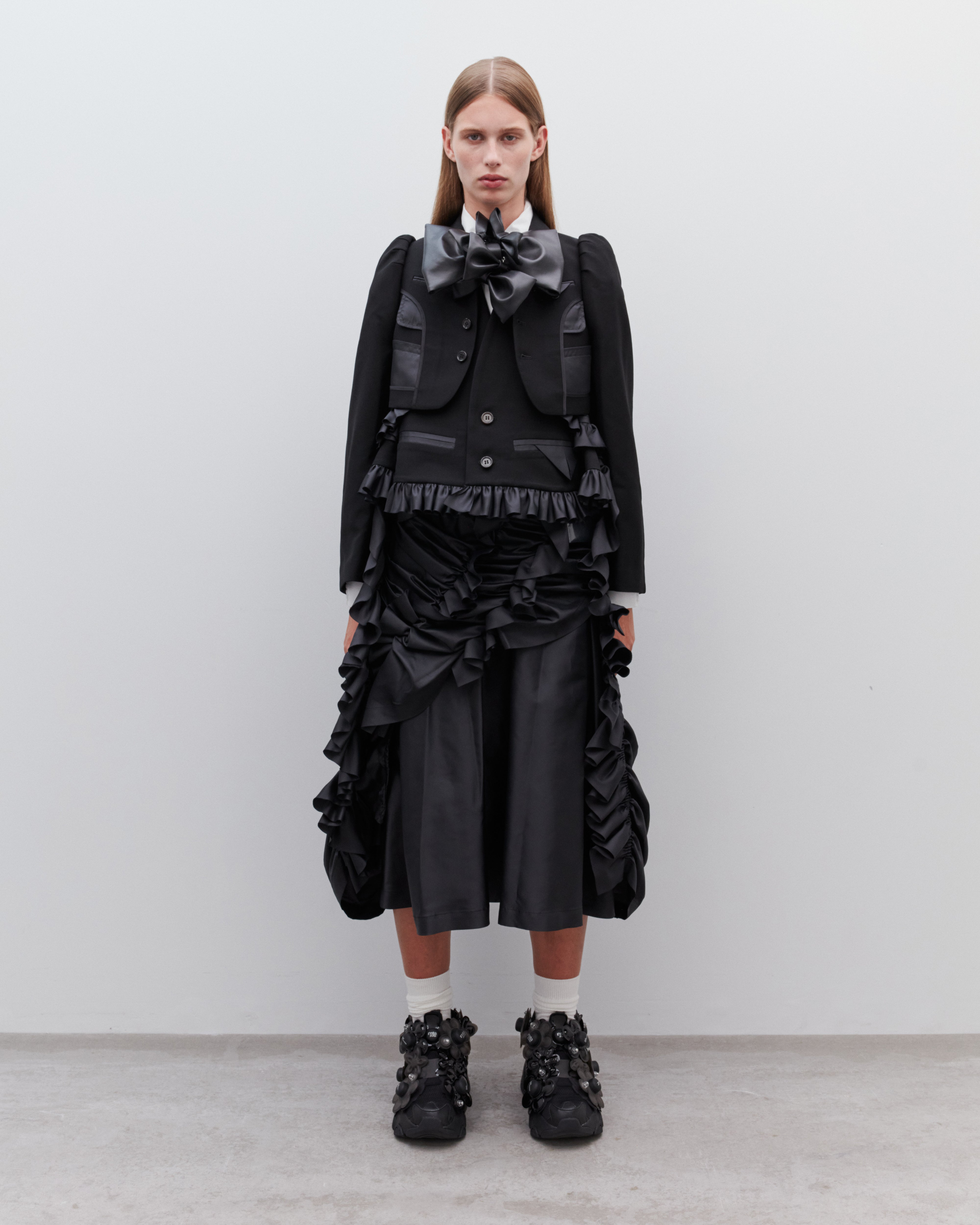 Noir Kei Ninomiya - Women's Gathered Frill Skirt - (Black)