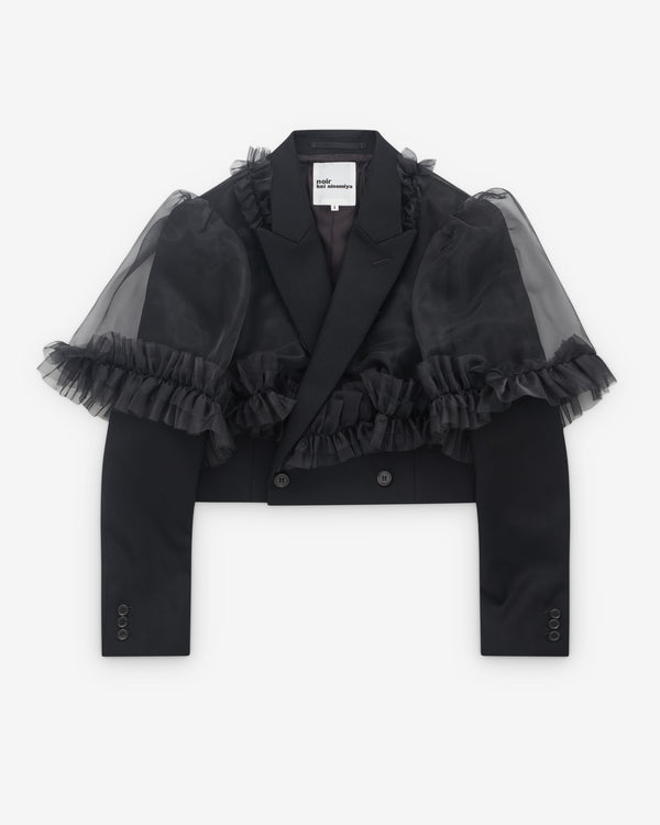 Noir Kei Ninomiya - Women's Tulle Overlay Cropped Blazer - (Black)