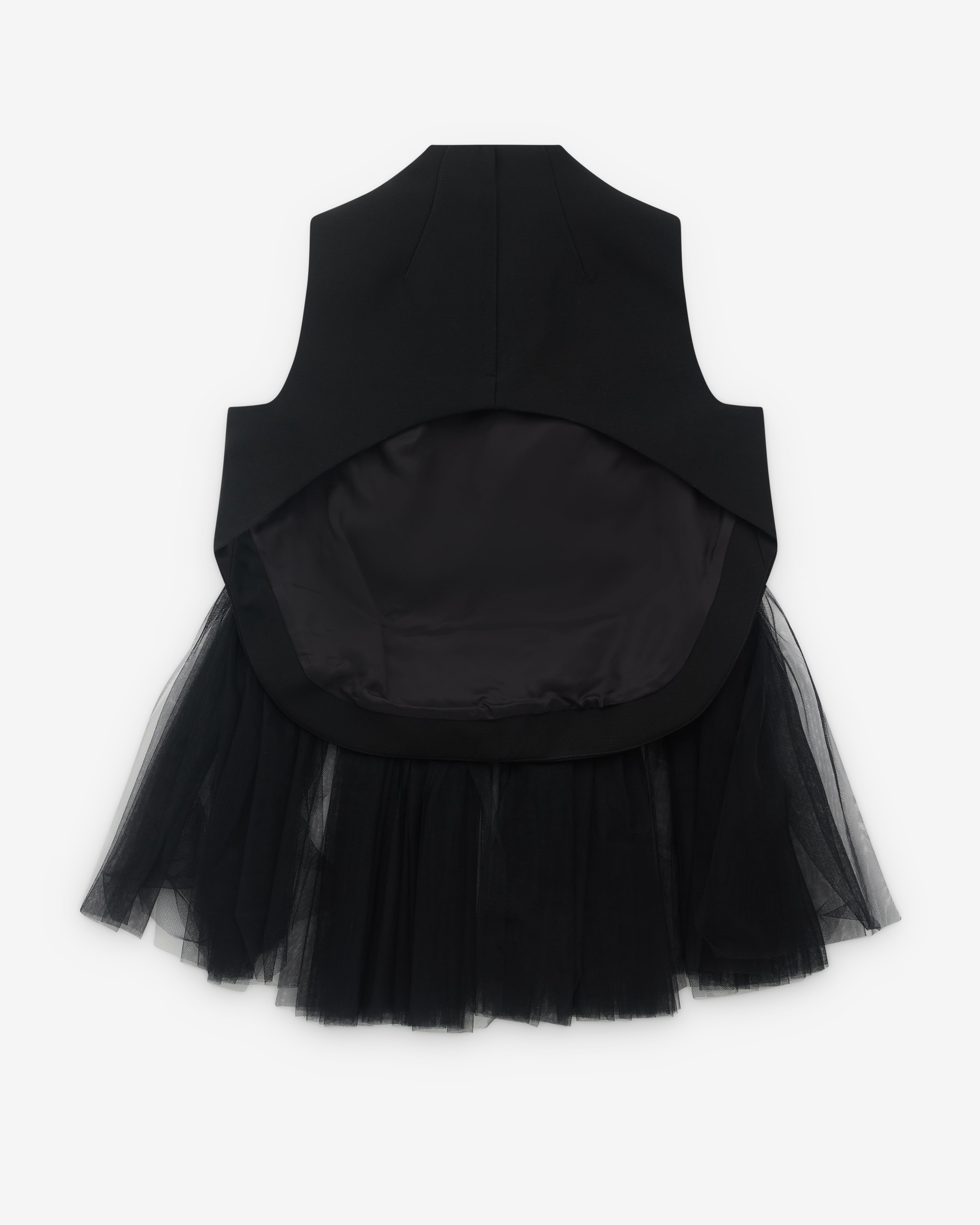 Noir Kei Ninomiya: Women's Peplum Tulle Top (Black) | DSMNY E-SHOP