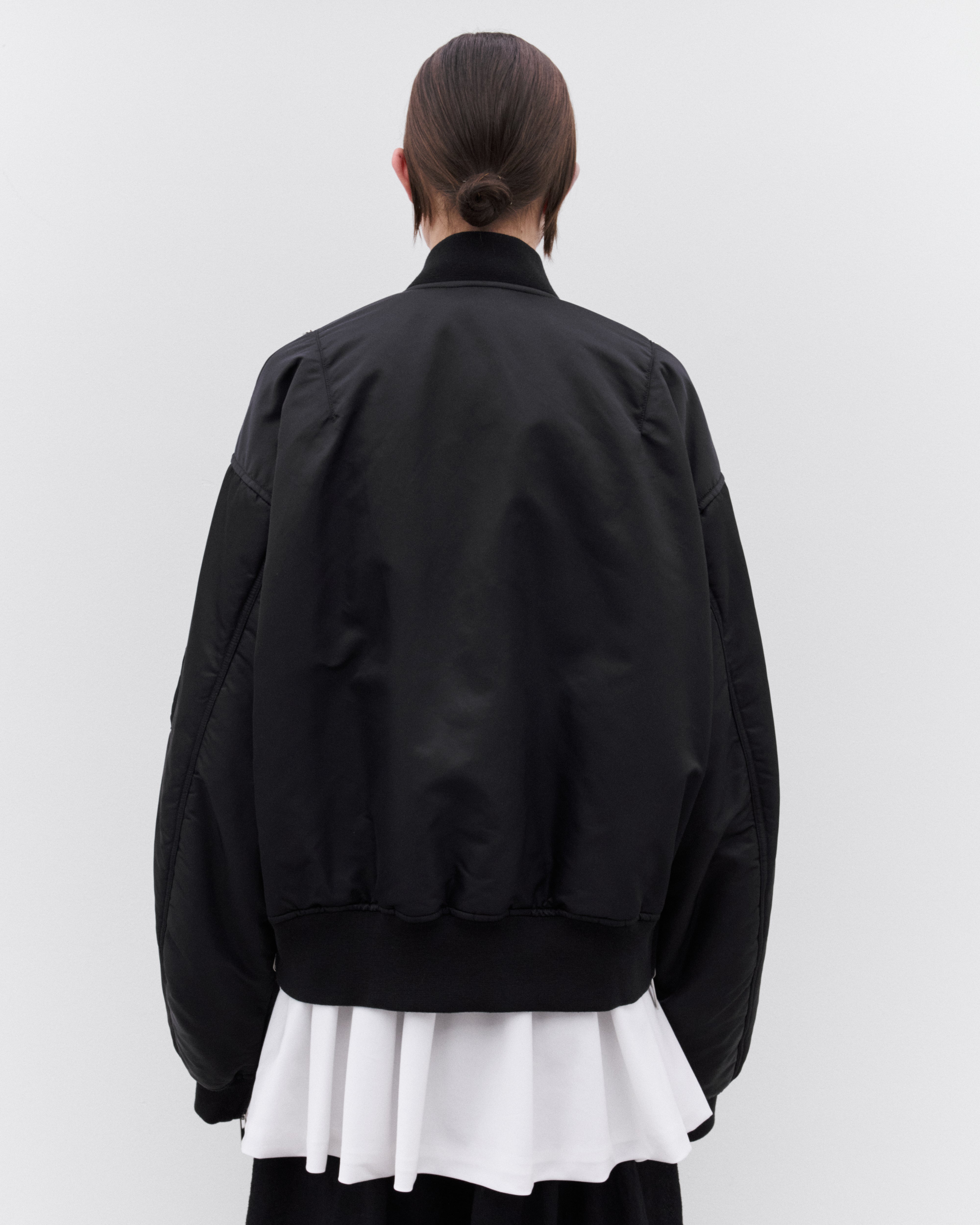 Noir Kei Ninomiya: Women's Zip Detail Bomber Jacket (Black
