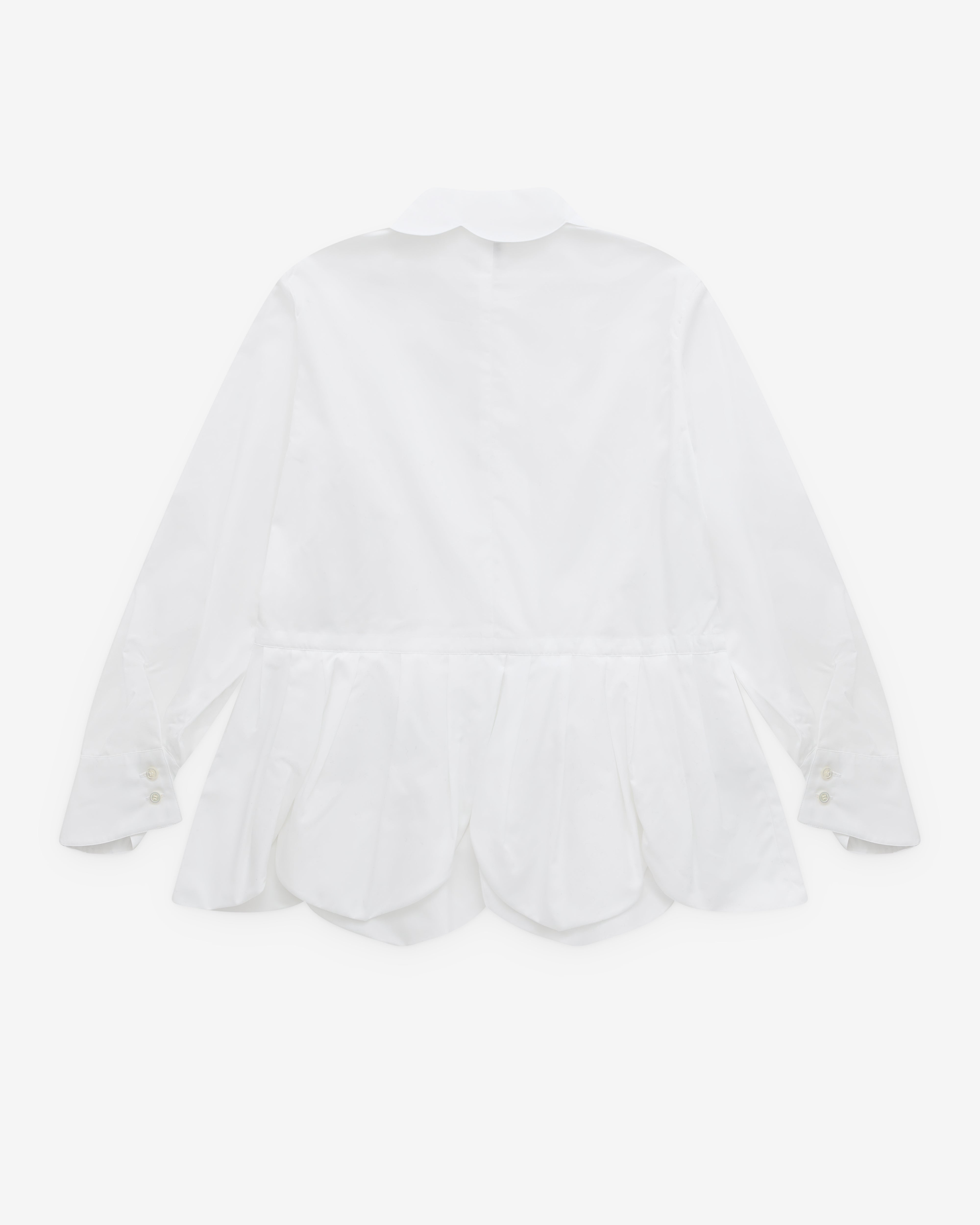 Noir Kei Ninomiya: Women's Petal Peplum Hem Shirt (White) | DSMNY