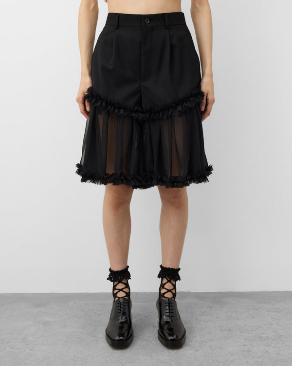 Noir Kei Ninomiya - Women's Pleated Tulle Shorts - (Black)