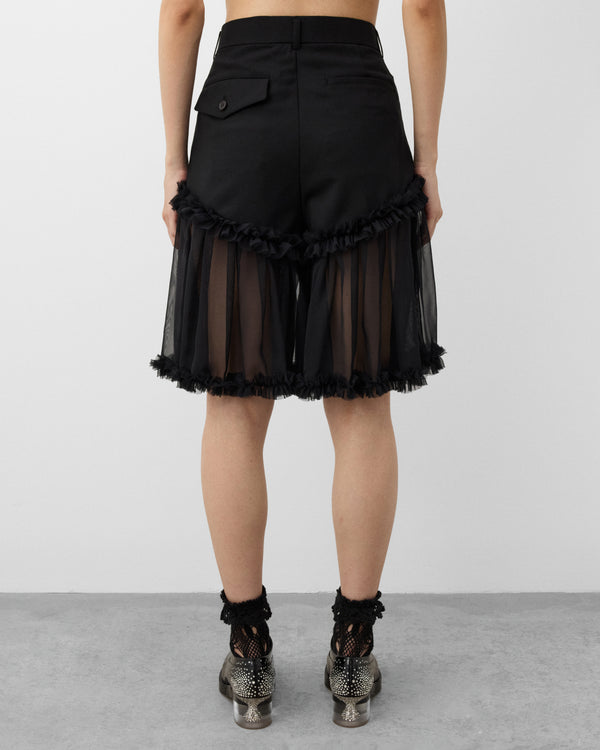 Noir Kei Ninomiya - Women's Pleated Tulle Shorts - (Black)